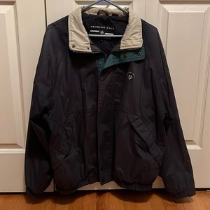 Size M classic Members Only jacket in navy, green and beige. GUC